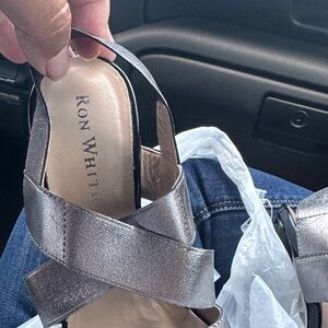 Ron White Metallic Silver Heels